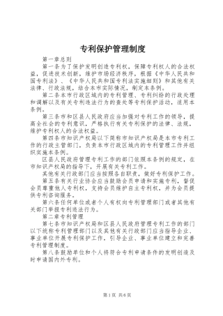 专利保护管理制度