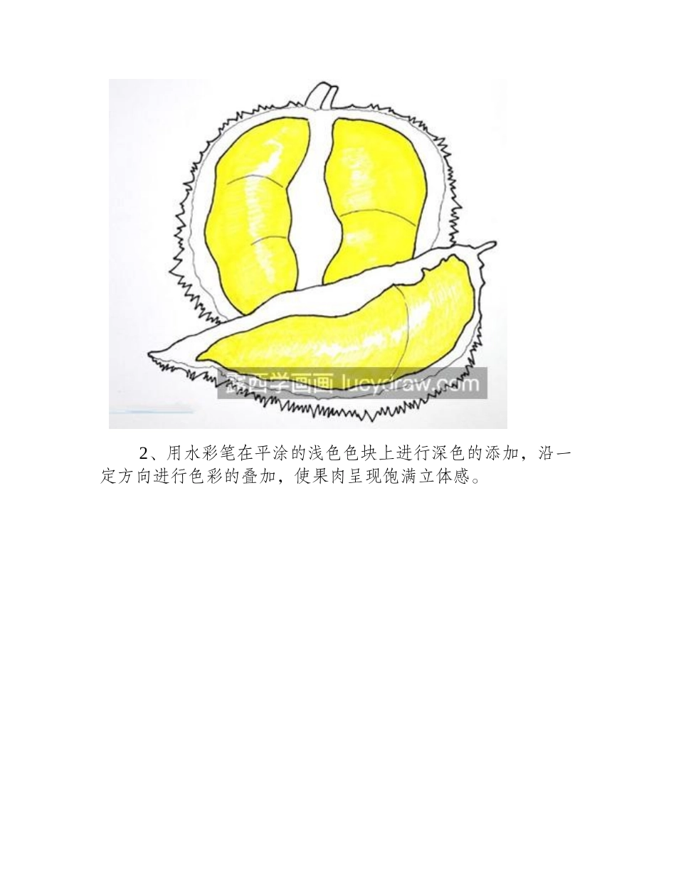 水果之王怎么画_榴莲的详细画法是什么_儿童画教程_第2页
