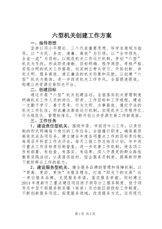 六型机关创建工作方案