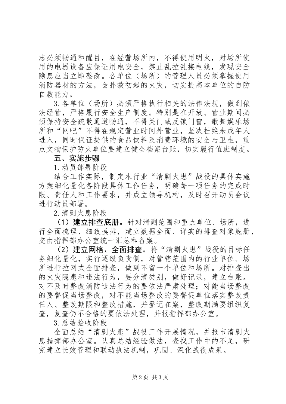 公共娱乐场所清剿火患工作方案_第2页