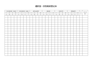 透析室一次性耗材登记本