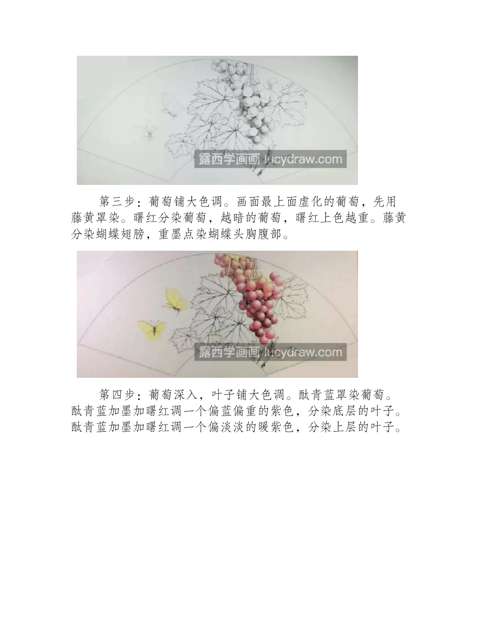 葡萄怎么画_染色绘画步骤有哪些_工笔画教程_第2页