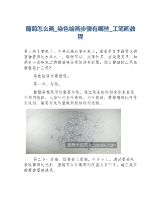 葡萄怎么画_染色绘画步骤有哪些_工笔画教程
