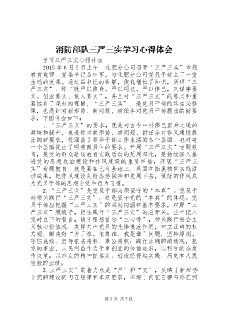 消防部队三严三实学习心得体会