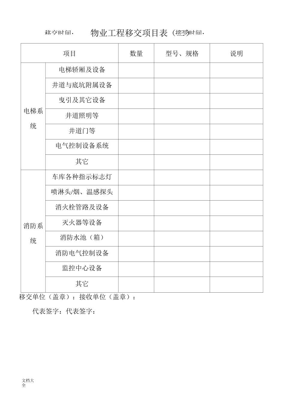 新老物业移交表格(全套 )_第3页