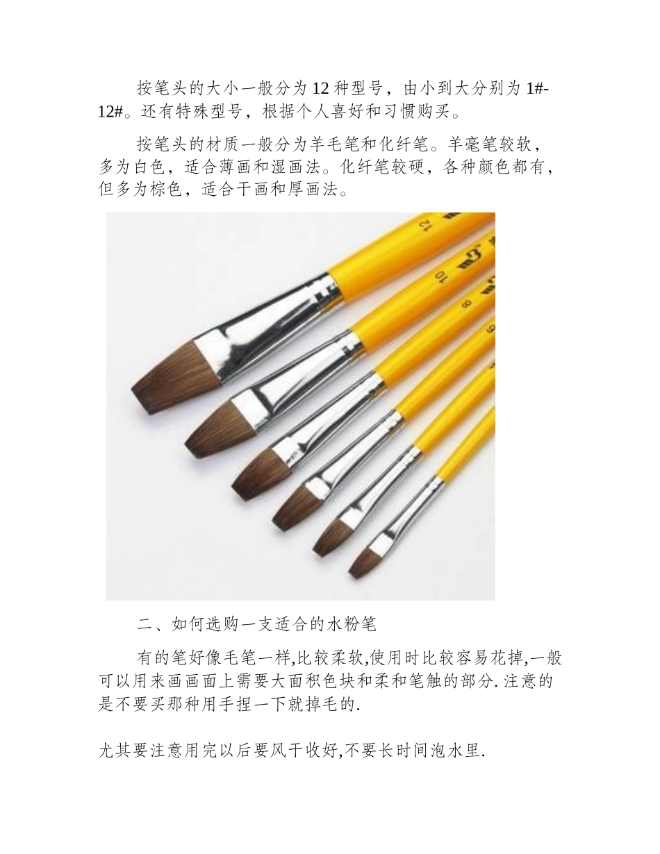 如何选择一支好的水粉笔_水粉画教程2_第2页