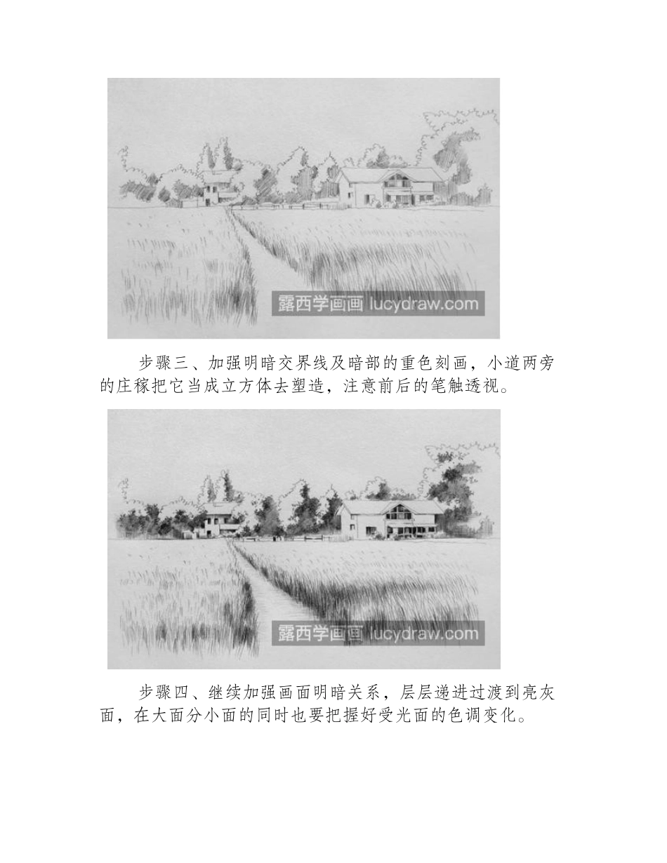 田园风景怎么画_绘画步骤有几步_素描教程_第2页