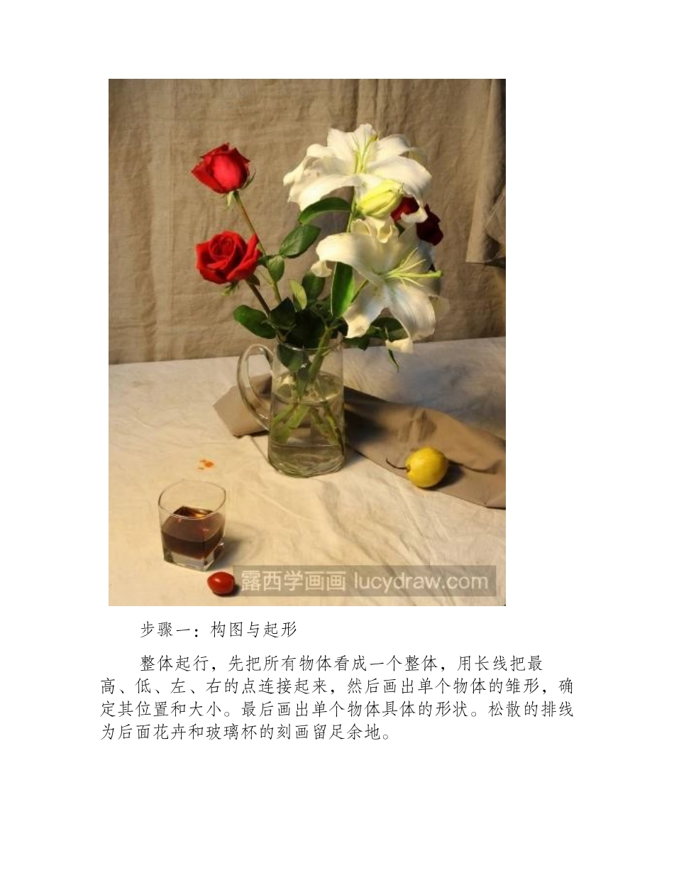 素描静物花卉的画法步骤教程素描教程_第2页