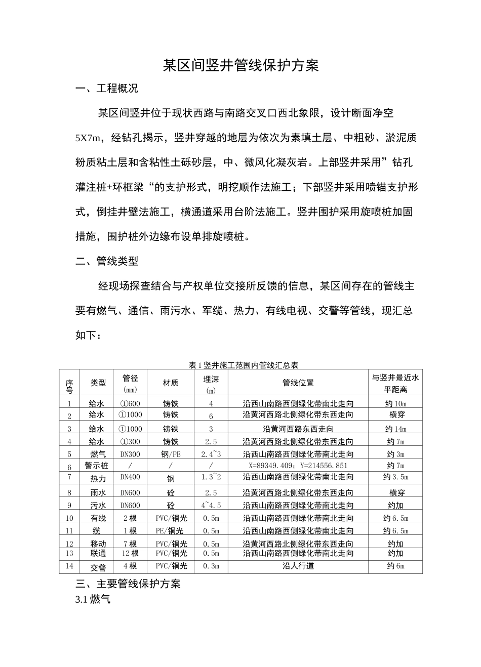 管线保护方案_第1页