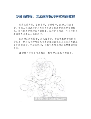 水彩画教程：怎么画粉色月季水彩画教程