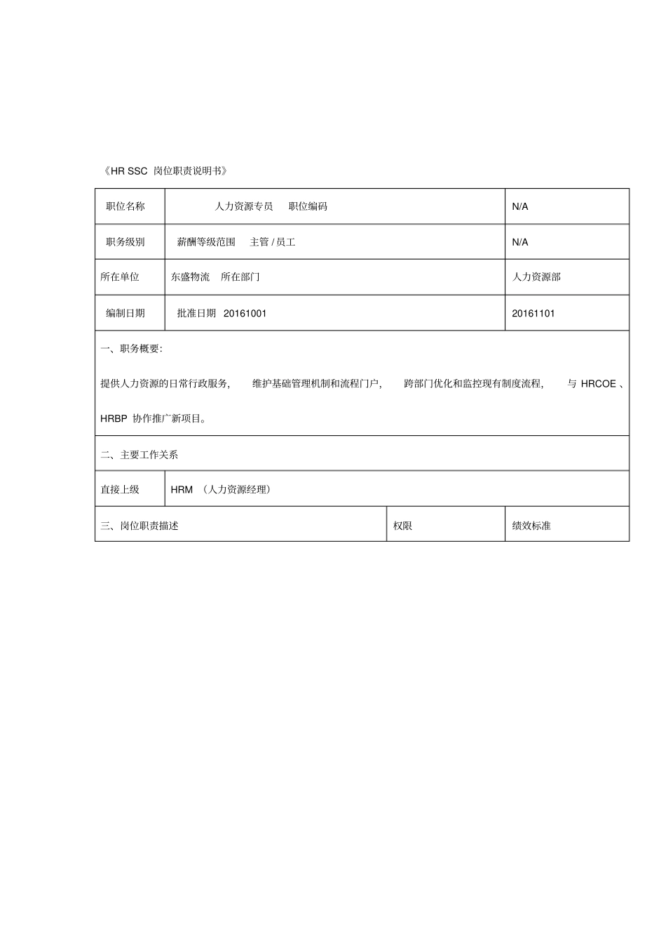 HRSSC-岗位说明书_第1页