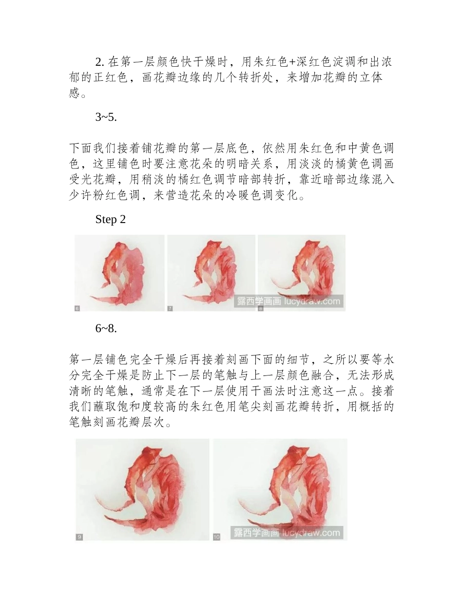 水彩湿画法画玫瑰花教程水彩画教程_第2页