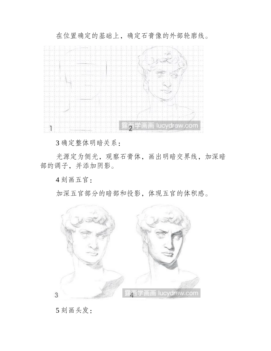 石膏头像大卫素描教程素描教程2_第2页