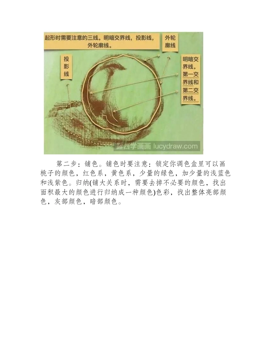桃子水粉画法步骤水粉画教程1_第2页