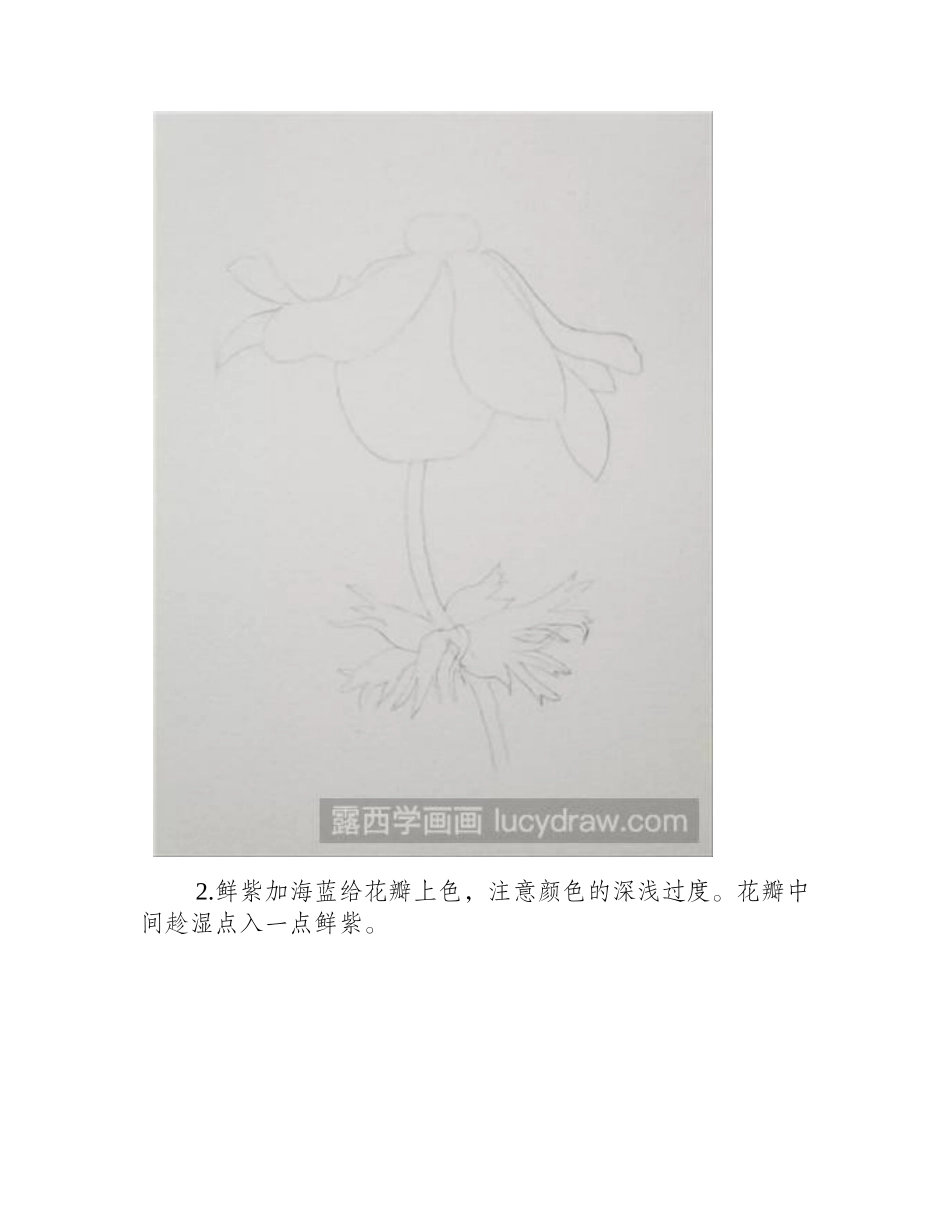 如何画简单的紫色花_水彩画教程_第2页