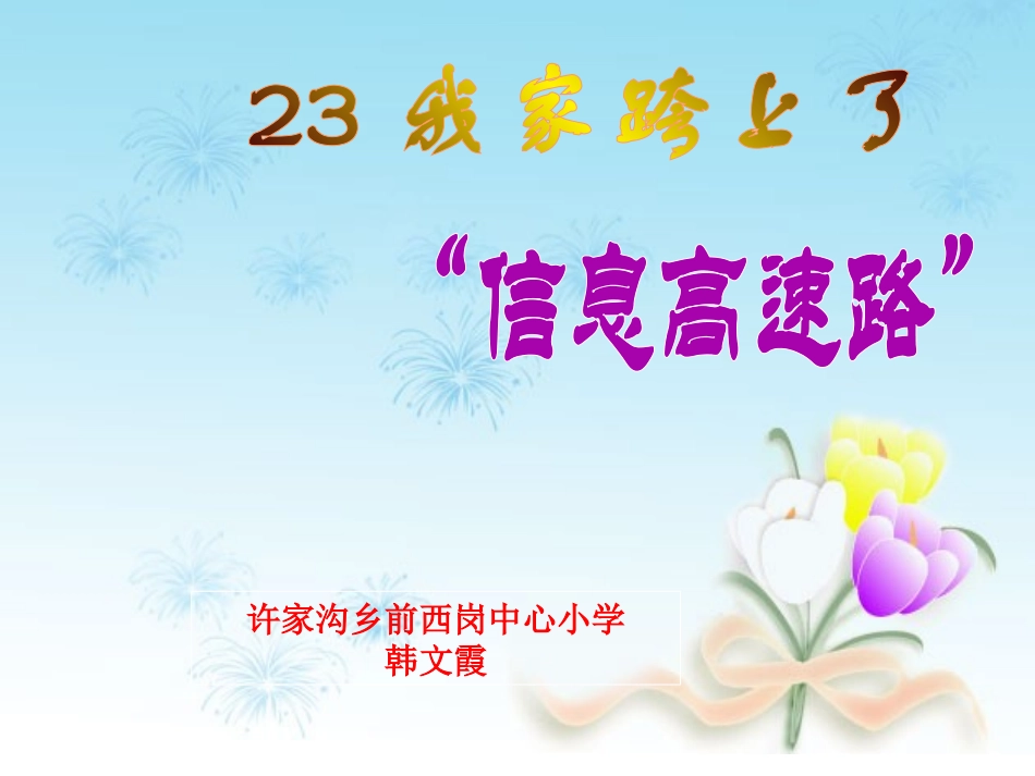 韩文霞_语文_我家跨上了“信息高速路”课件_第1页