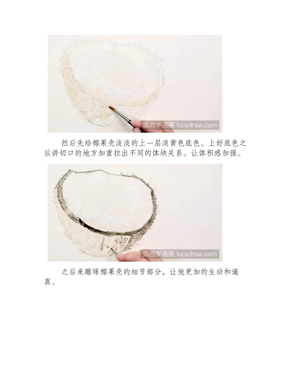 水彩画自学教程：椰子的画法水彩画教程_第2页