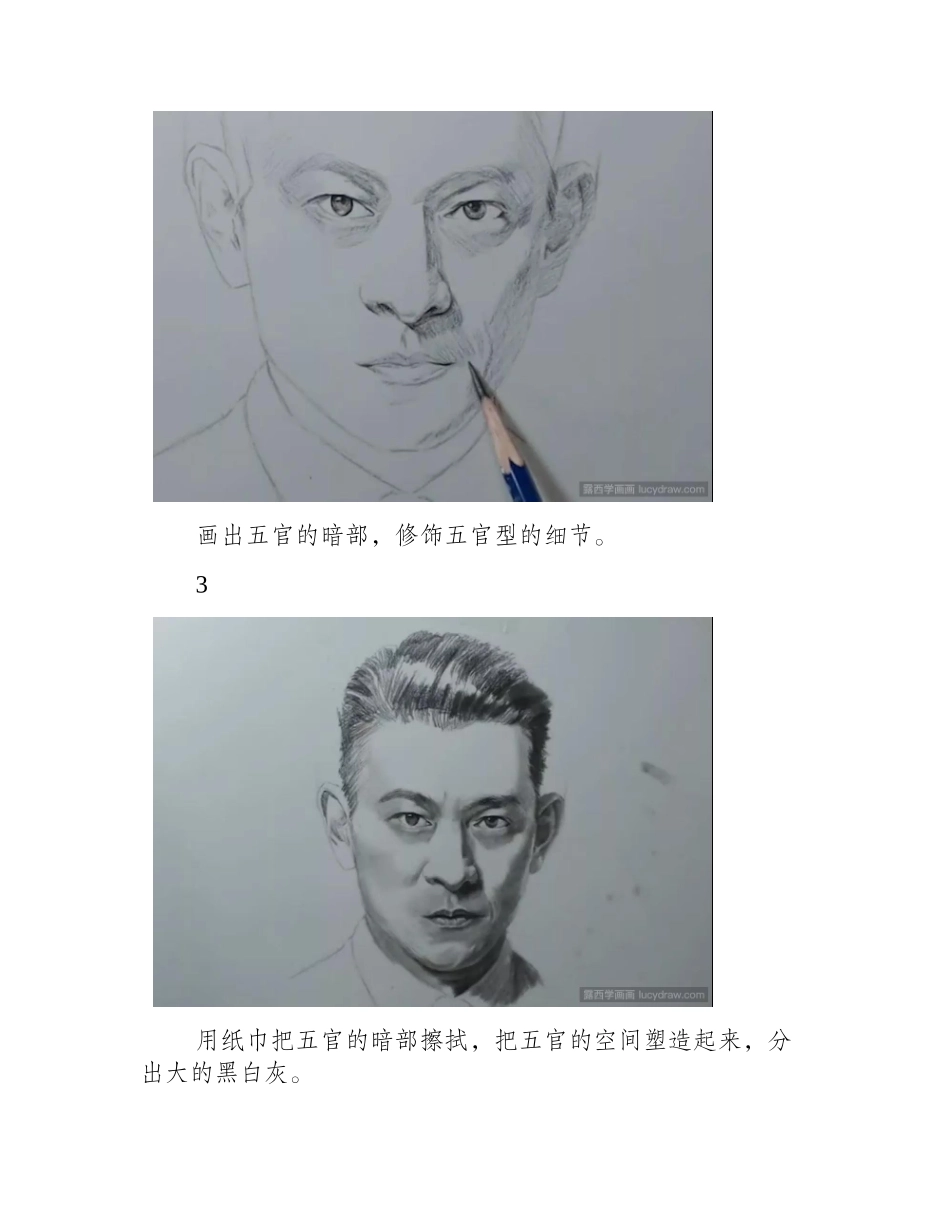 人物素描：刘德华素描教程素描教程_第2页
