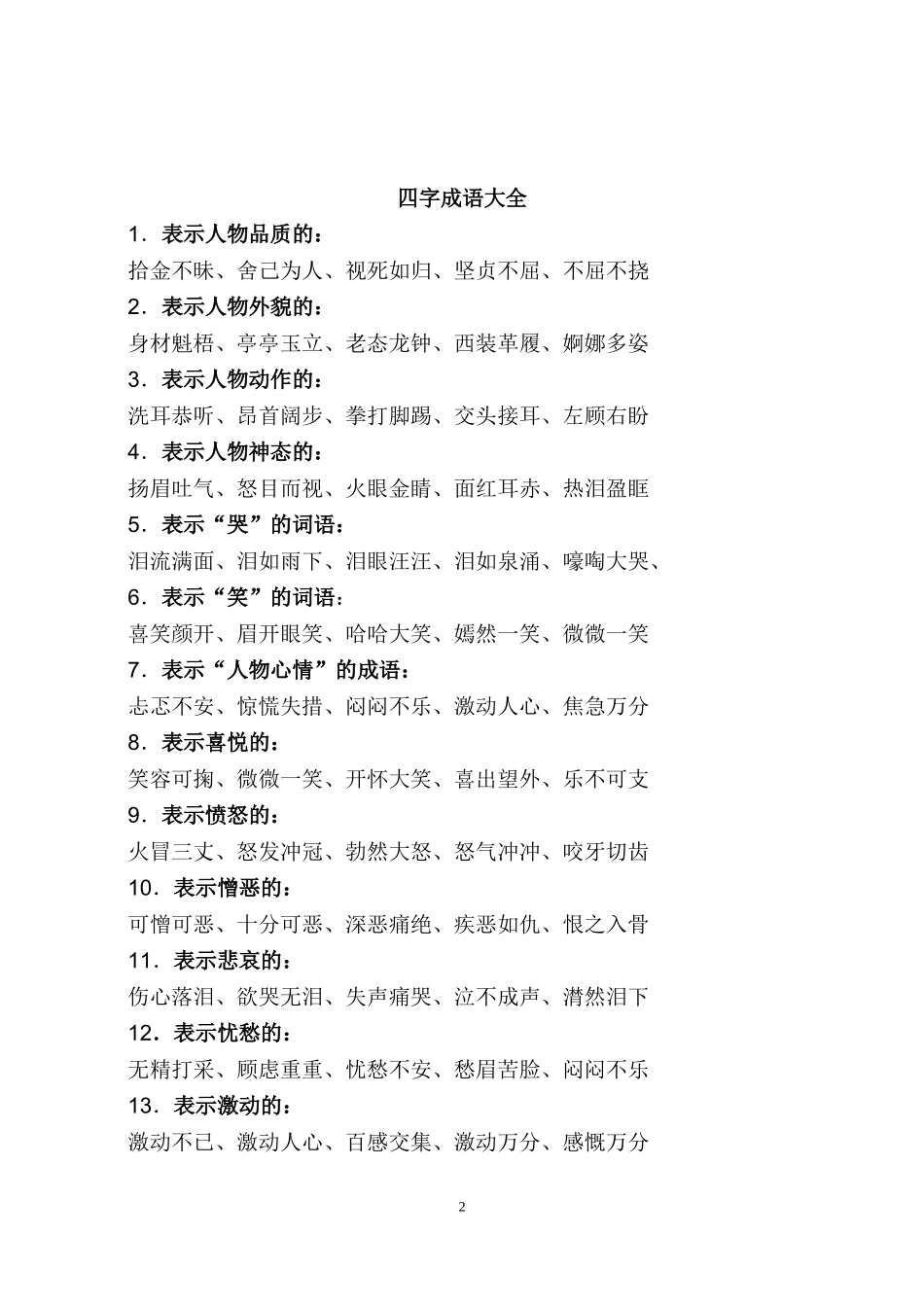 带反义词的四字成语_第2页