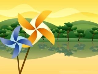 这是我分享到的模版风车田园模板