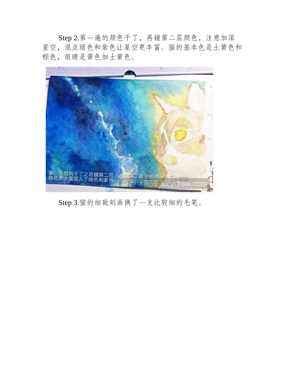 水彩动物教程：最可爱的猫咪怎么画_水彩画教程3_第2页