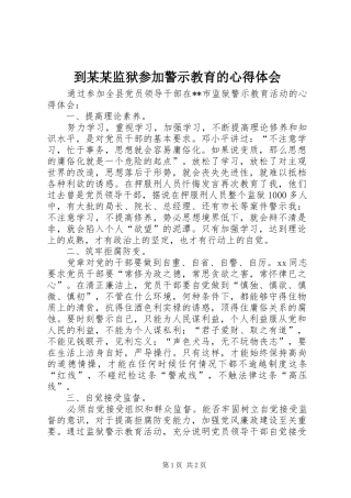 到某某监狱参加警示教育的心得体会