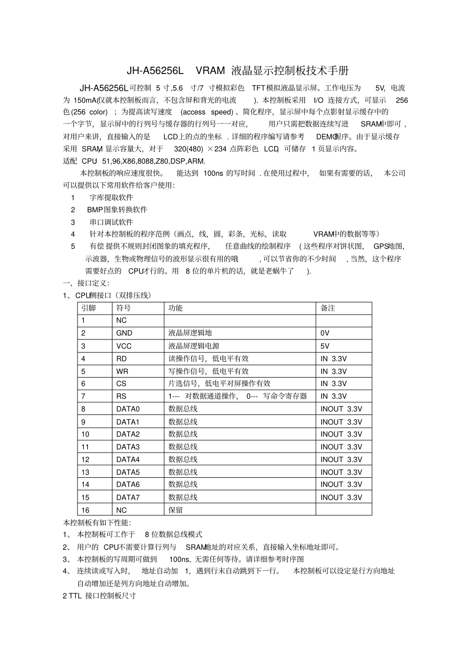 JHALVRAM液晶显示控制板技术手册v新_第1页