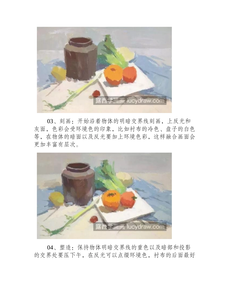 蔬菜静物怎么画_蓝色调水粉过程是什么_水粉画教程_第2页