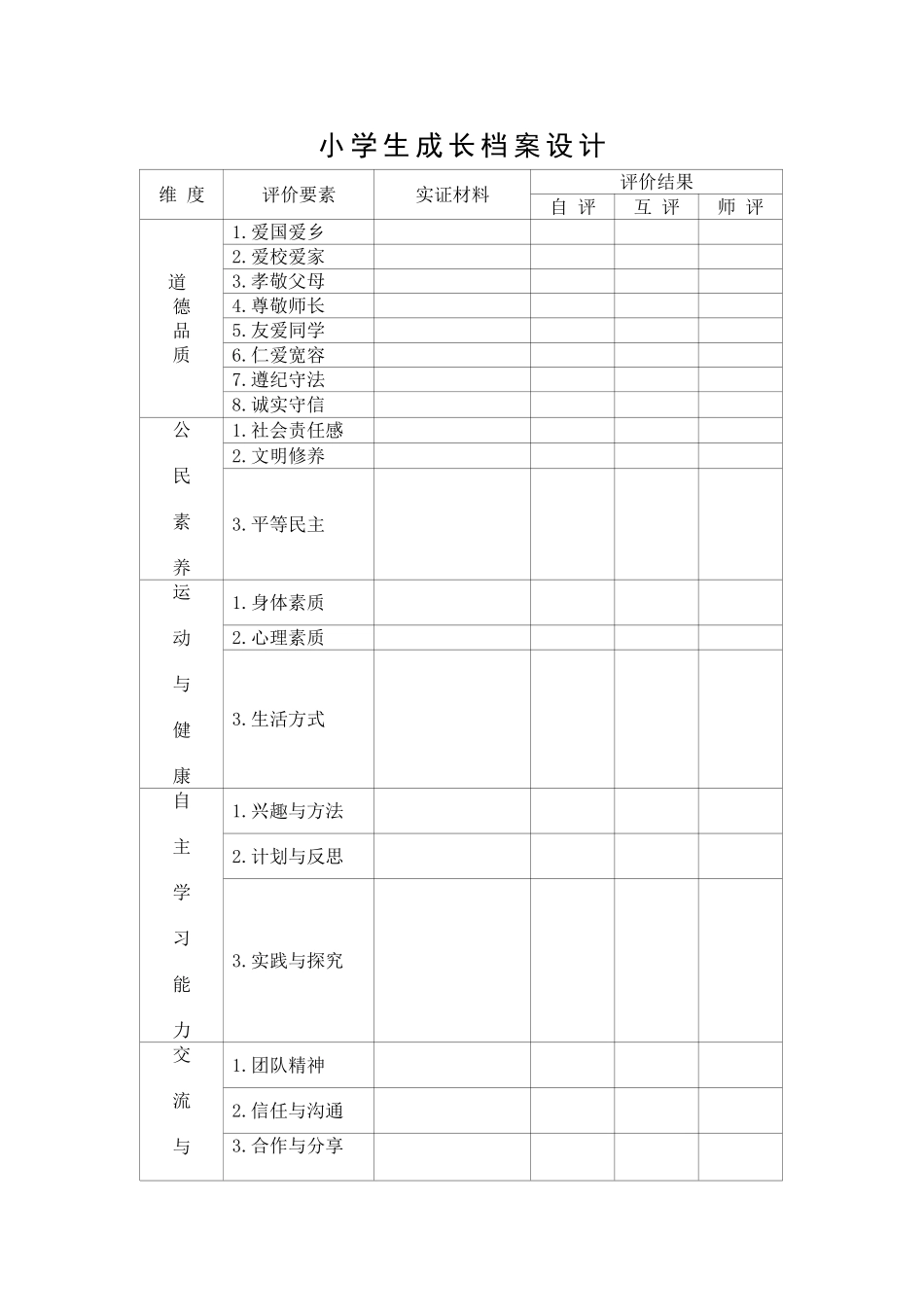 小学生成长档案设计 (2)_第1页