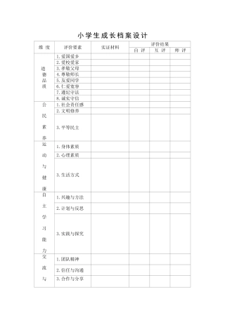 小学生成长档案设计 (2)