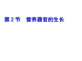 营养器官的生长