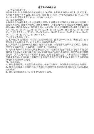 体育考试成绩分析