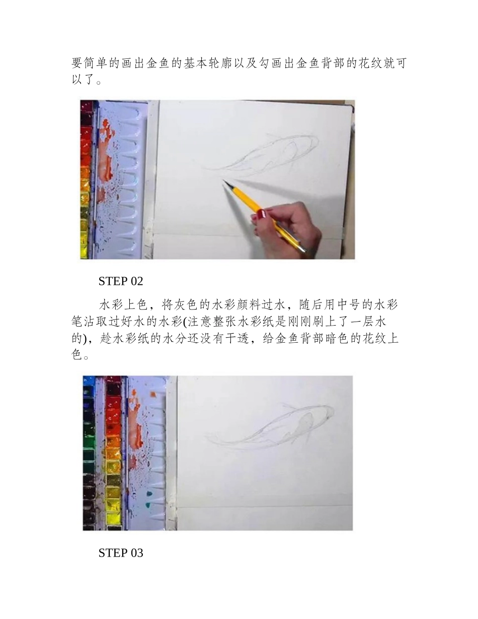 水彩画金鱼绘画步骤水彩画作品2_第2页