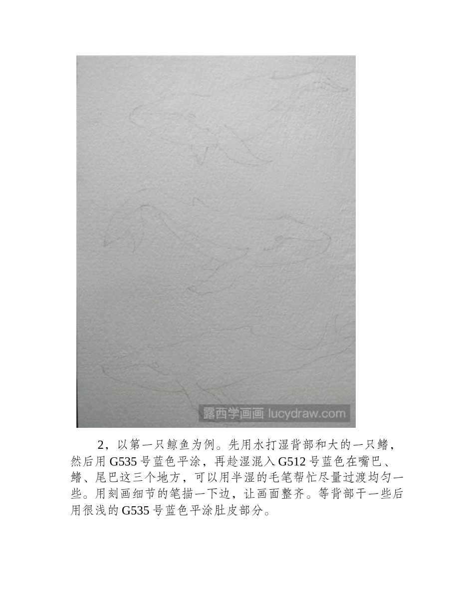 三只鲸鱼水彩画教程水彩画教程1_第2页