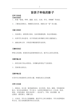 盲孩子和他的影子导学案