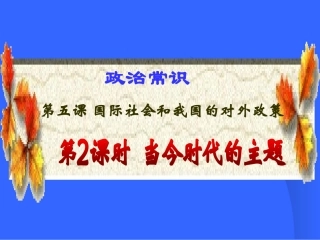 政治常识第五课第2课时