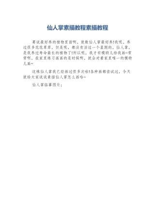 仙人掌素描教程素描教程