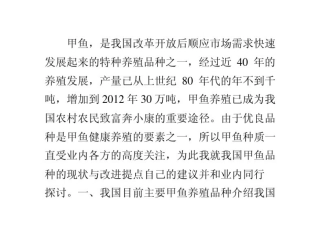 我国目前主要甲鱼养殖品种介绍