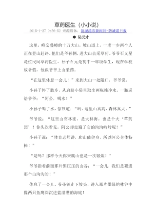 草药医生（小小说）