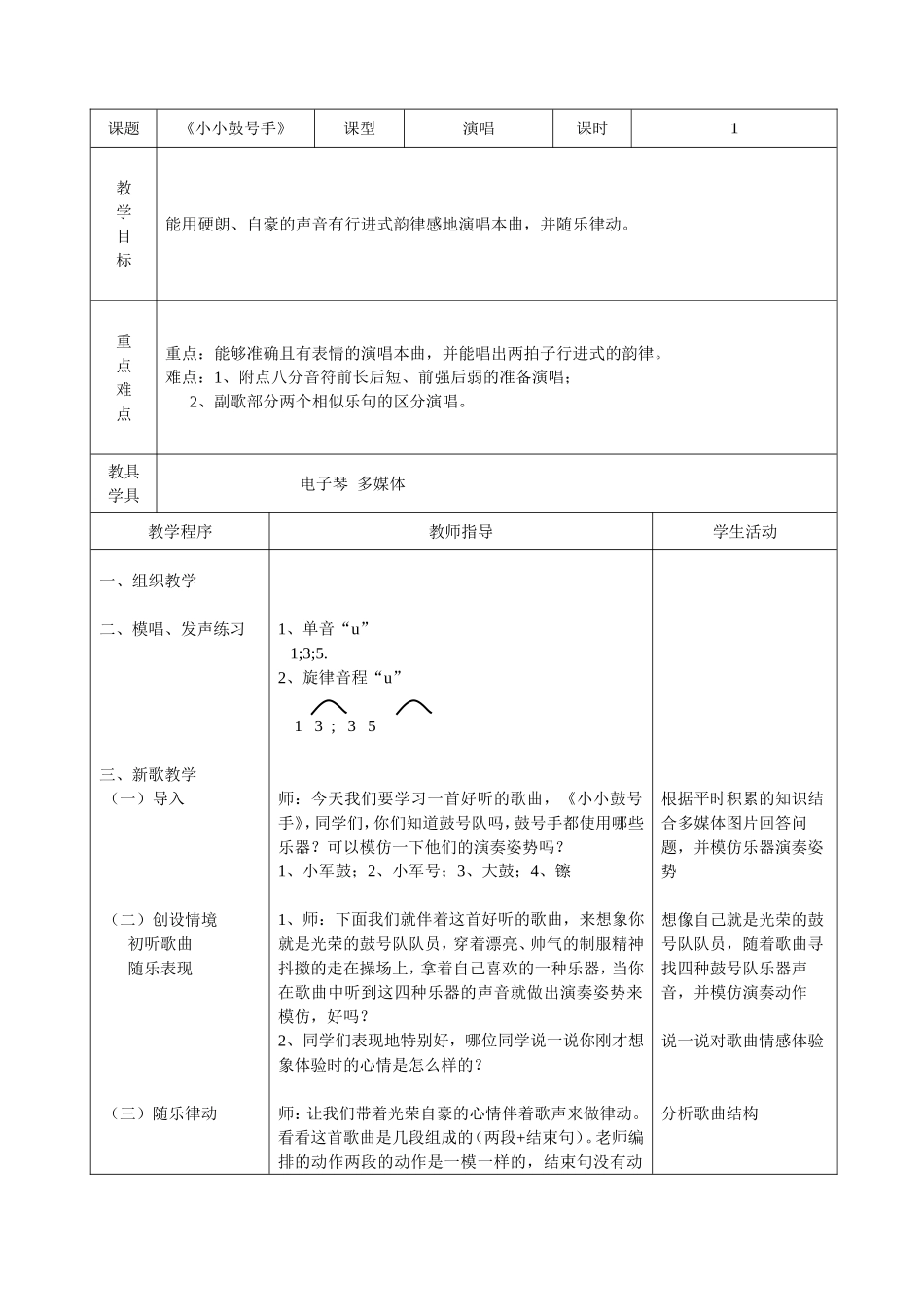 小小鼓号手教案及反思王萌_第1页