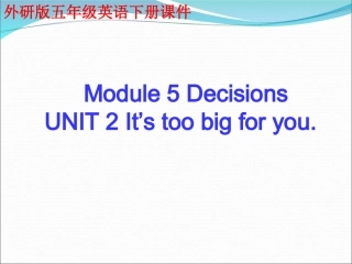 五年级下英语课件-Module5+Unit2+It's+big+and+light-外研版