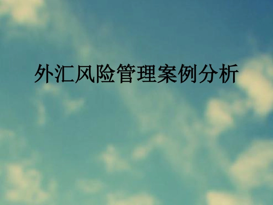 外汇风险管理案例分析_第1页