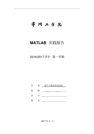 MATLAB报告资料