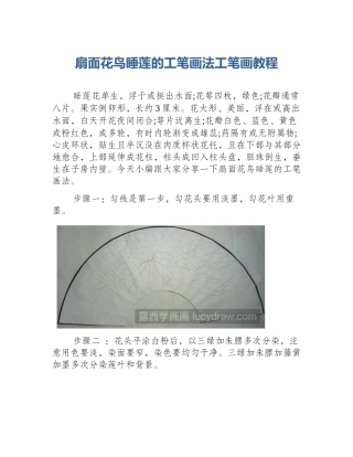 扇面花鸟睡莲的工笔画法工笔画教程