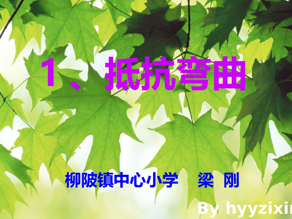 抵抗弯曲集体备课修订版_第1页