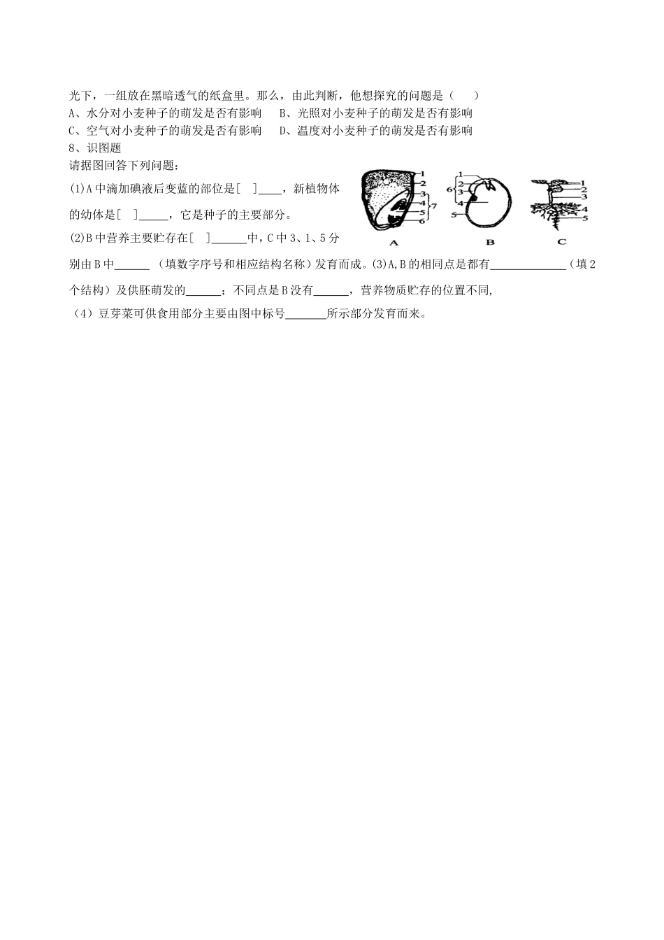 种子的萌发学案_第2页