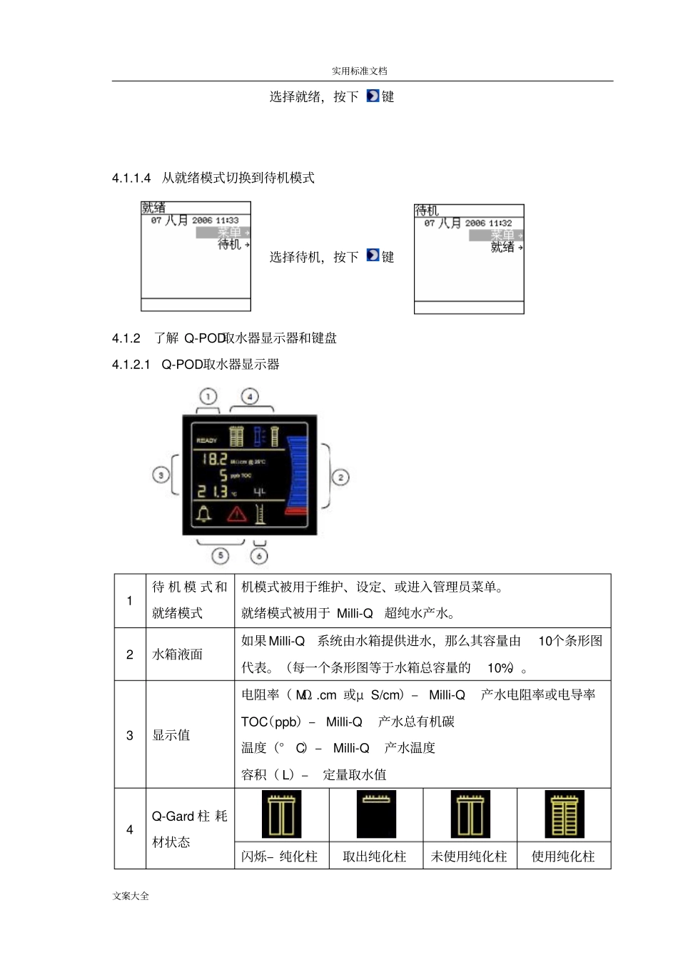 Milli-Q超纯水机使用、清洁及维护操作规程_第3页
