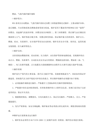 燃油锅炉操作规程