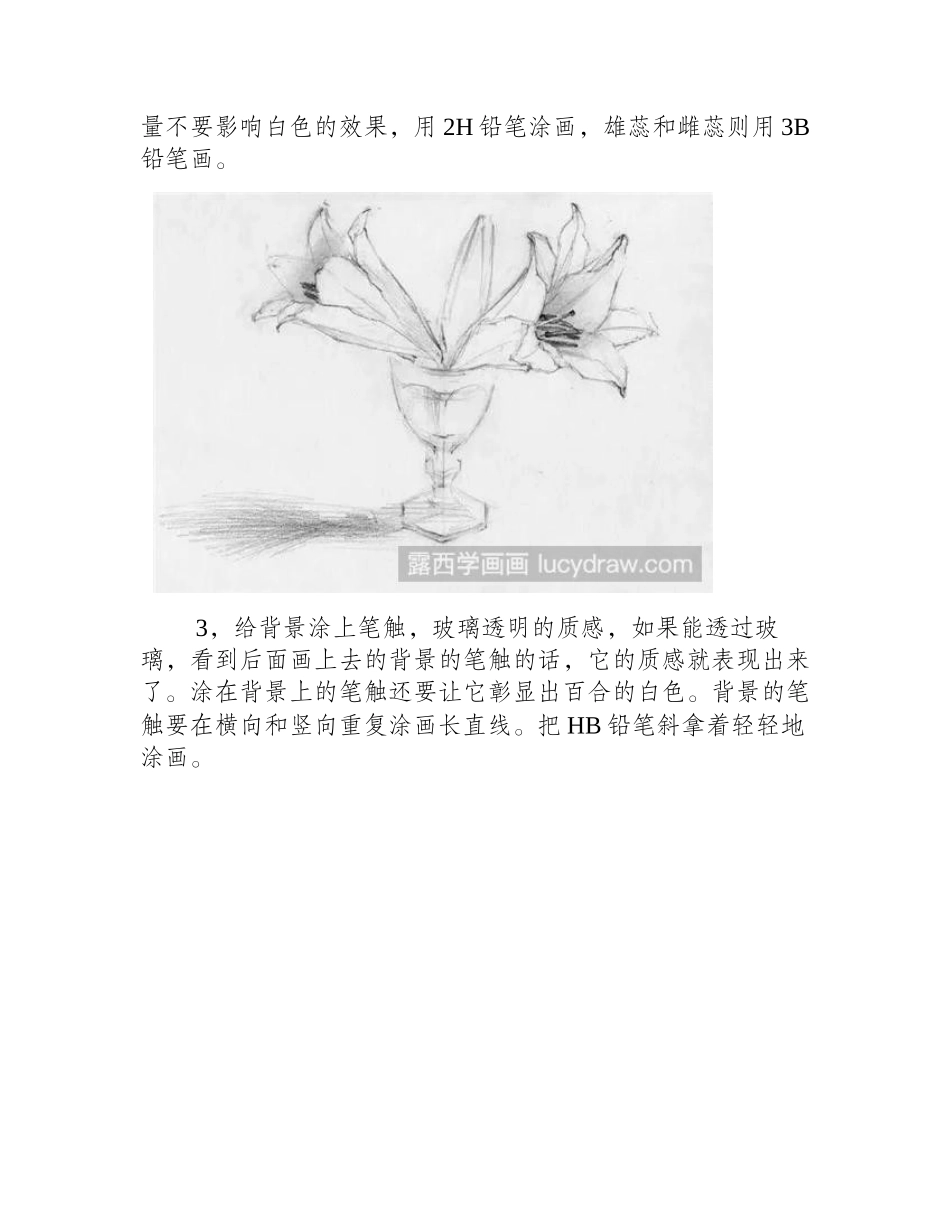 素描百合花怎么画素描教程_第2页