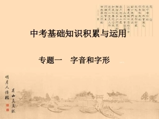 中考复习课件：基础知识积累与运用